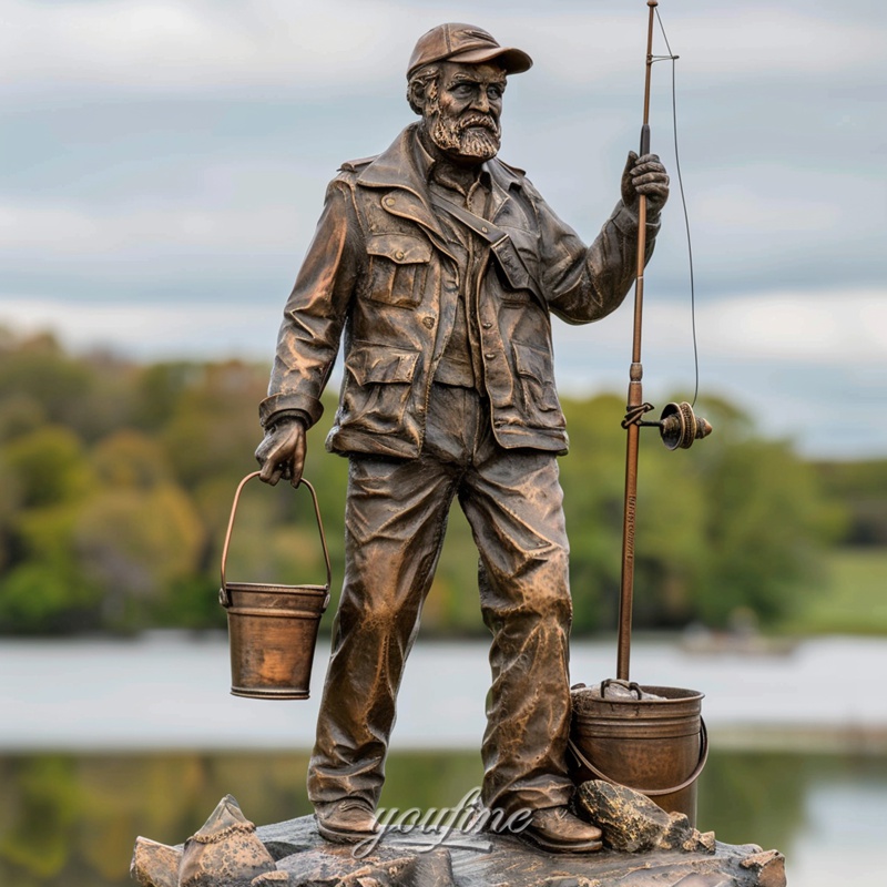 bronze fisherman statue for garden (5)