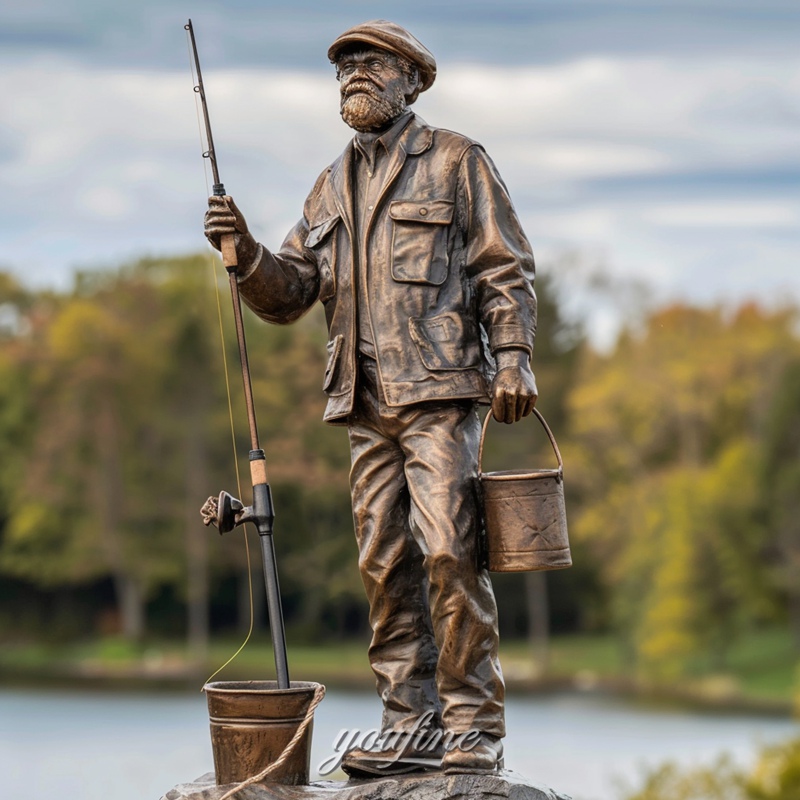 bronze fisherman statue for garden (6)