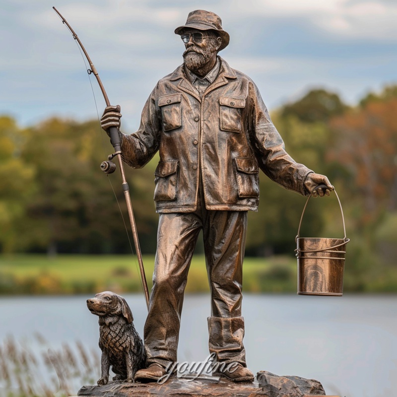 bronze fisherman statue for garden (7)