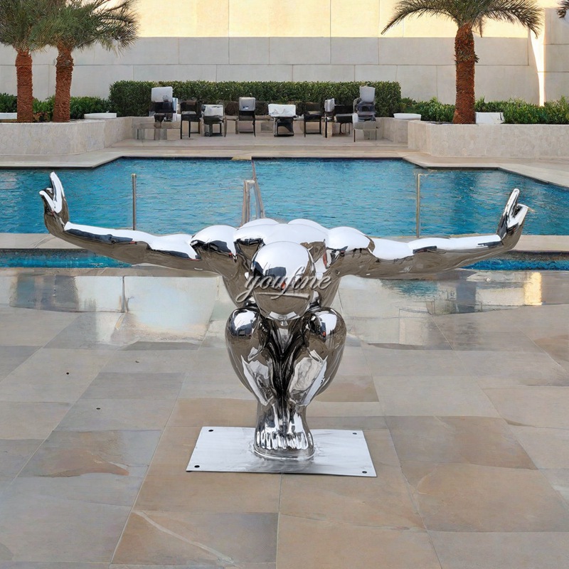 Metal Diving Man Sculpture for Swimming Pool