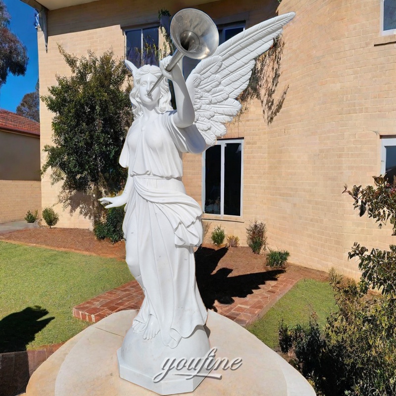 marble angel with trumpet statue 3