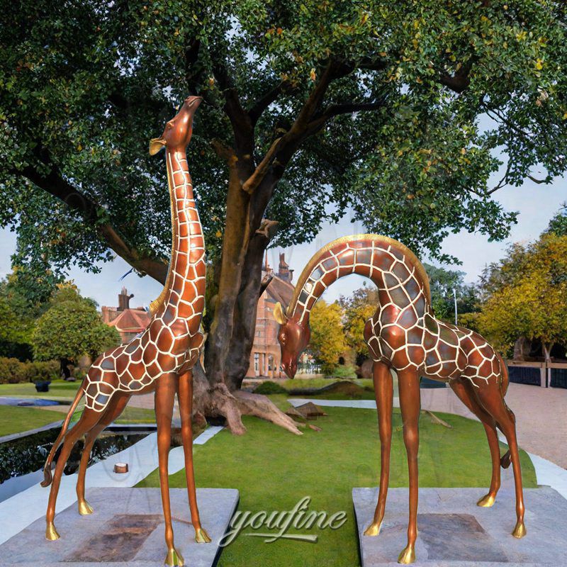 bronze giraffe statues for garden (1)