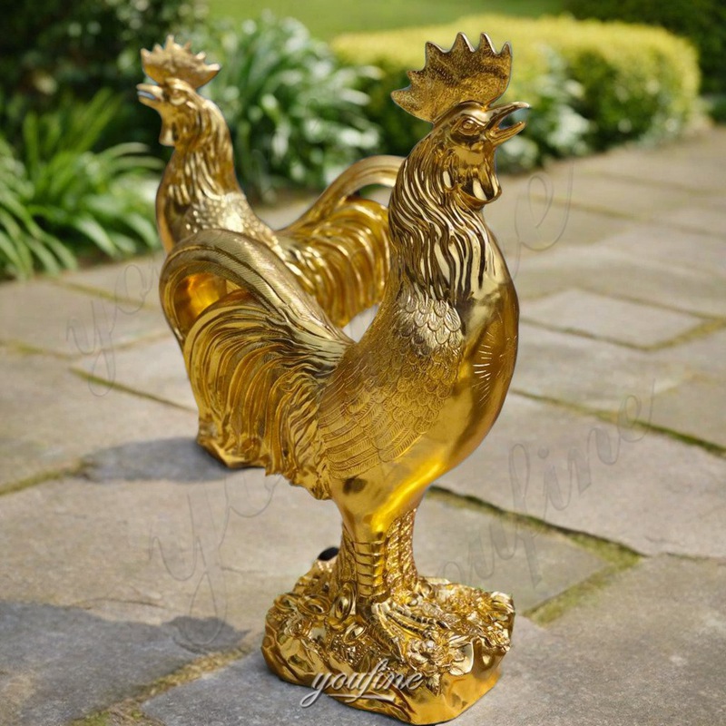 bronze rooster statue for yard (2)