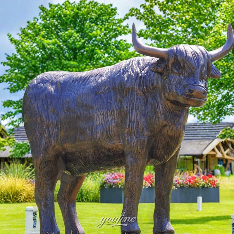 bronze large outdoor highland cow statue (4)