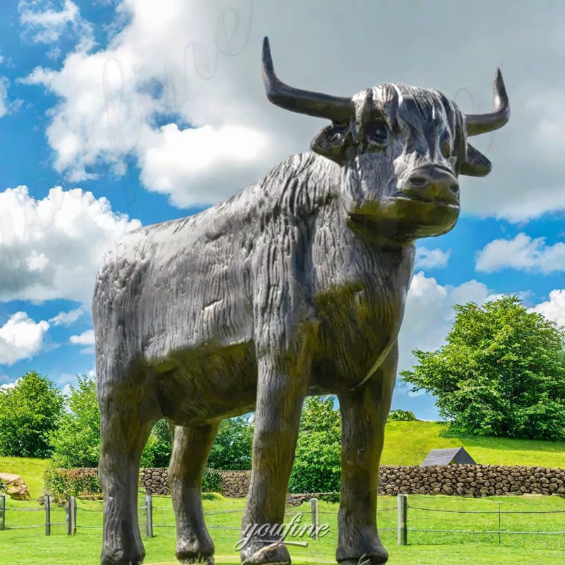 bronze large outdoor highland cow statue (5)