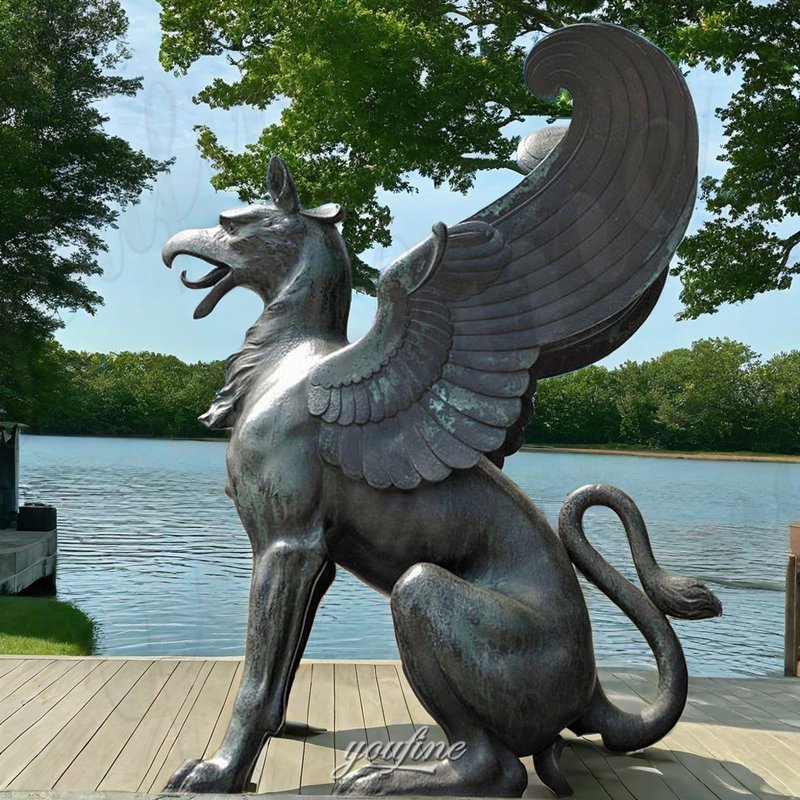 large bronze griffin statue (4)