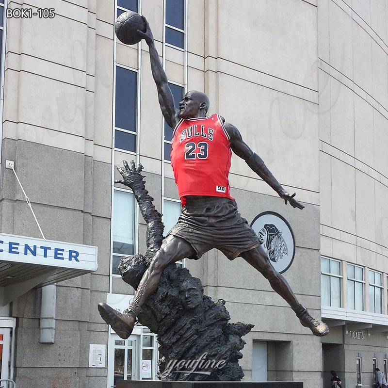 bronze basketball player sculpture