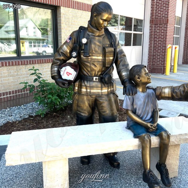 life size bronze firefighter statues