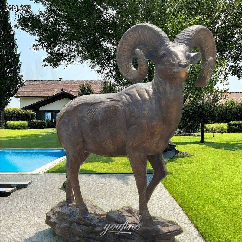 life size bronze ram statue