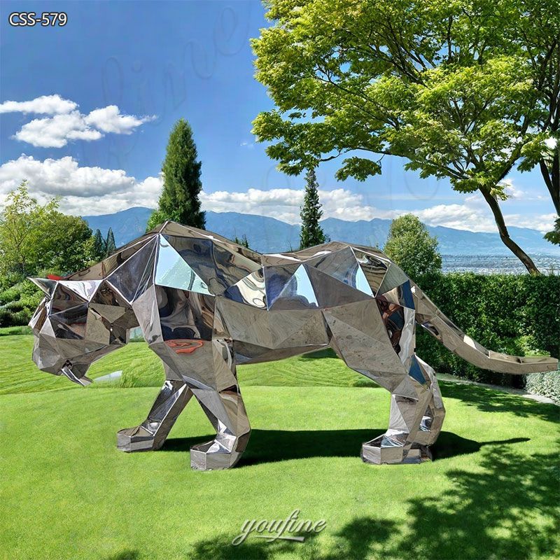 metal leopard statue