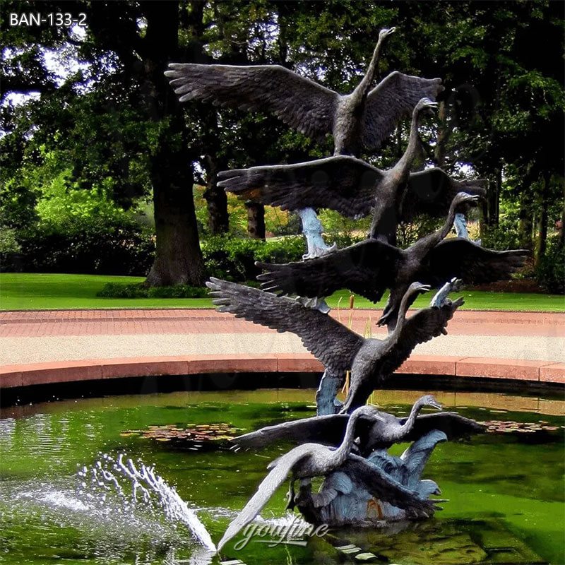 bronze black swan sculpture