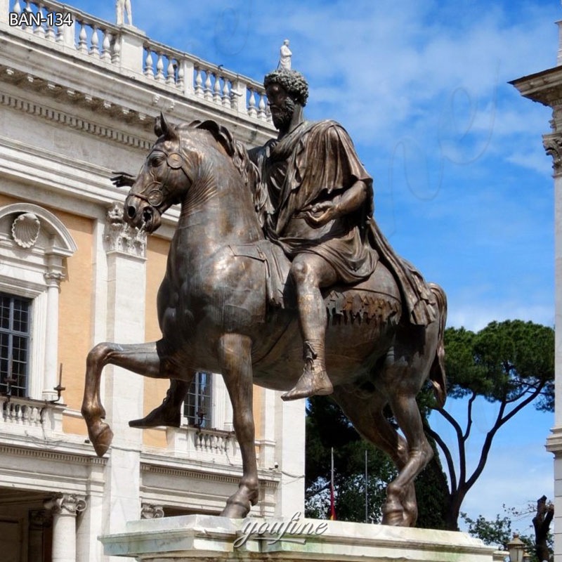 bronze Marcus Aurelius statue in Square