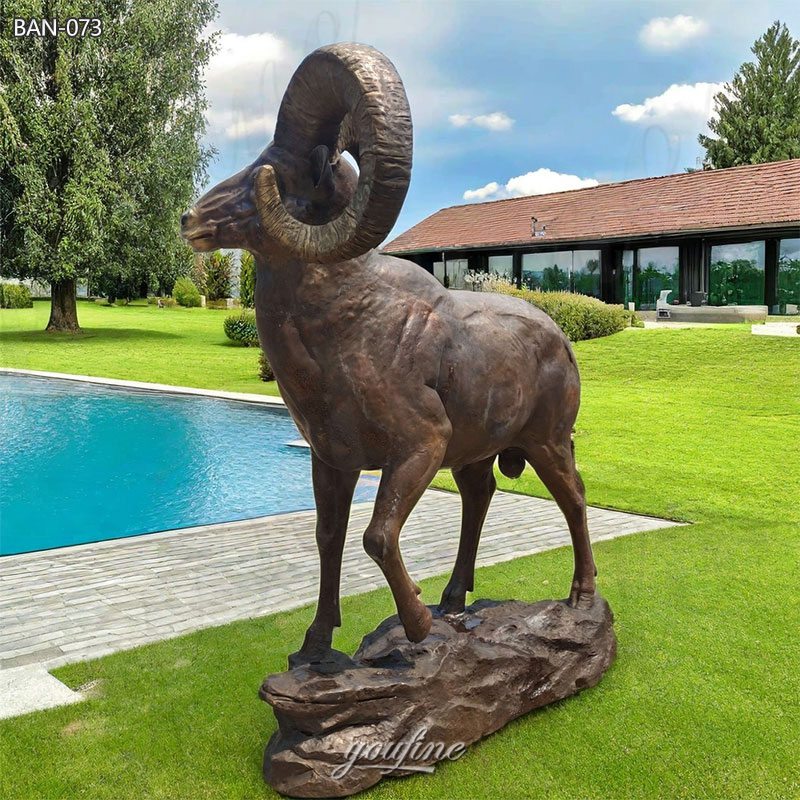 bronze ram sculpture for garden