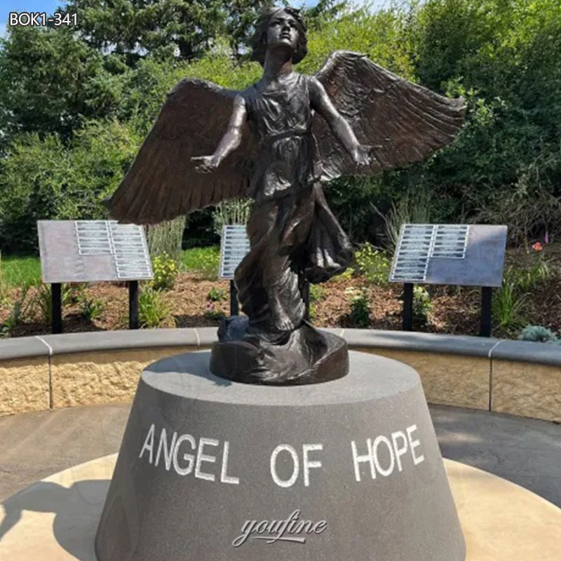 outdoor bronze angel of hope statue