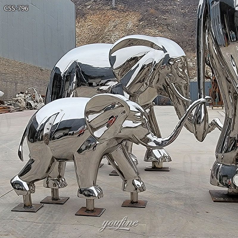 large elephant family sculpture