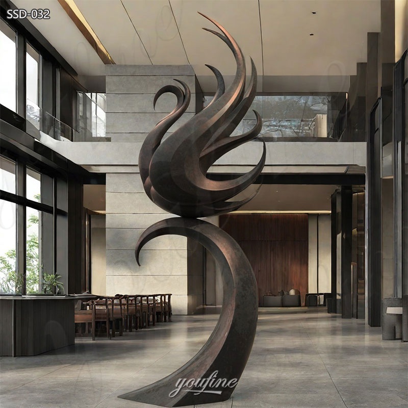 stainless steel abstract swan statue