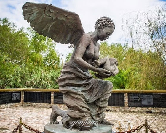 outdoor african american angel statue