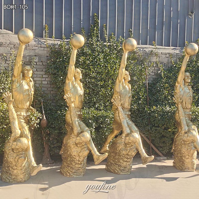 bronze basketball player sculpture