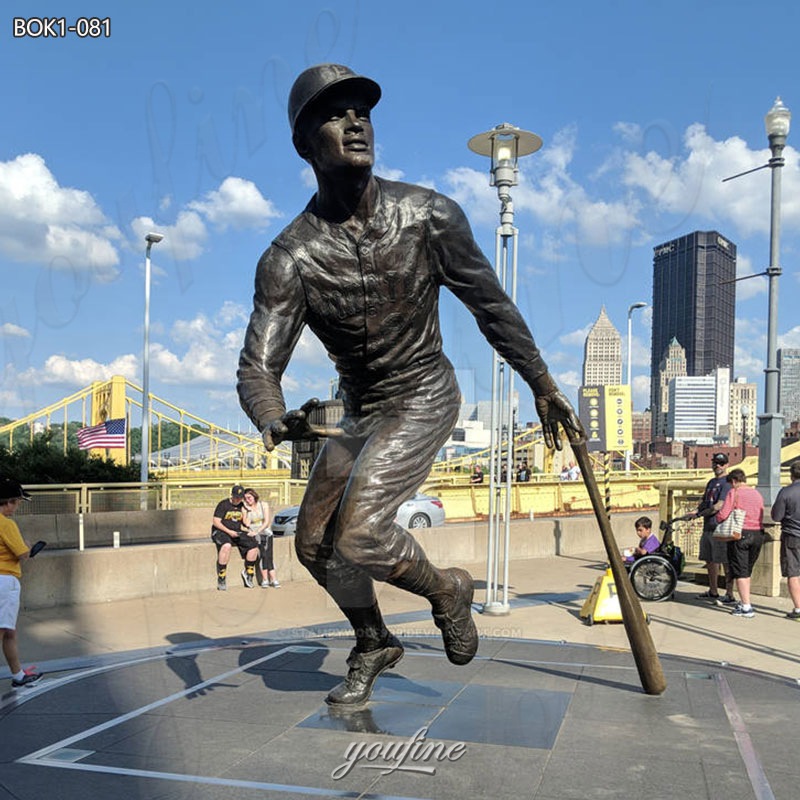 baseball player garden sculpture