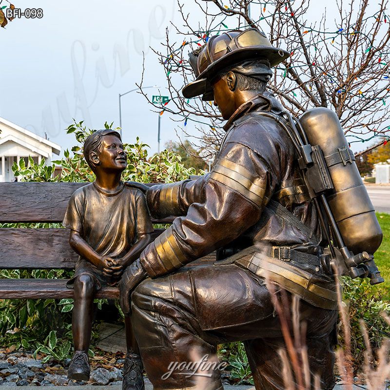 firefighter sculpture details