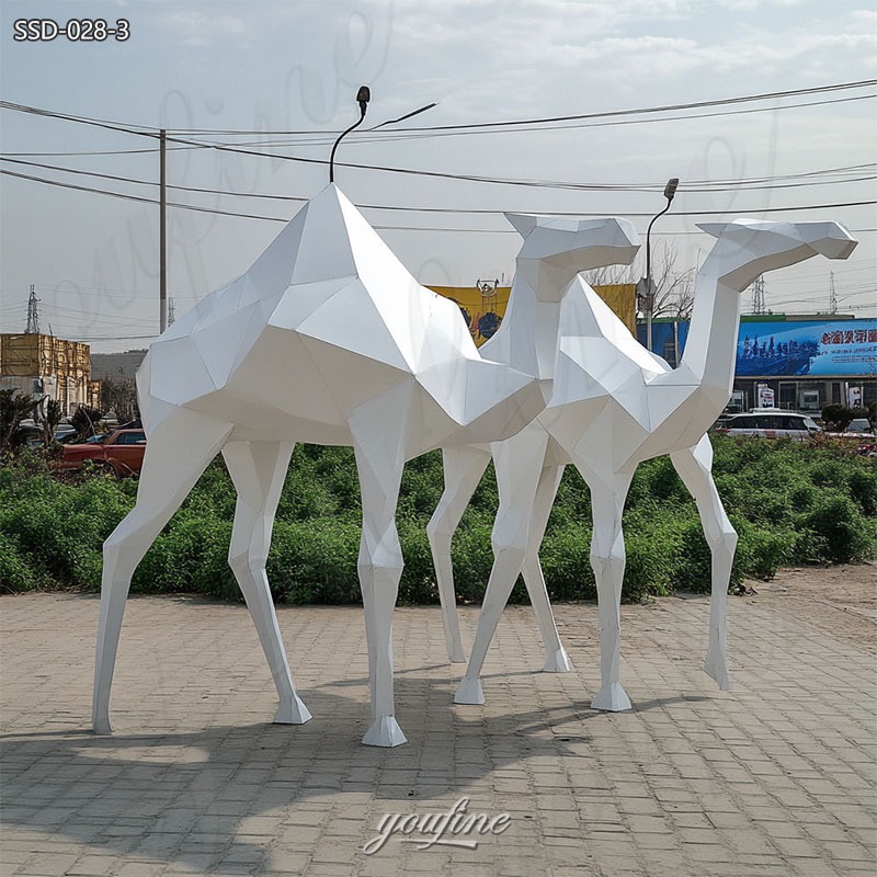 white metal camel statue