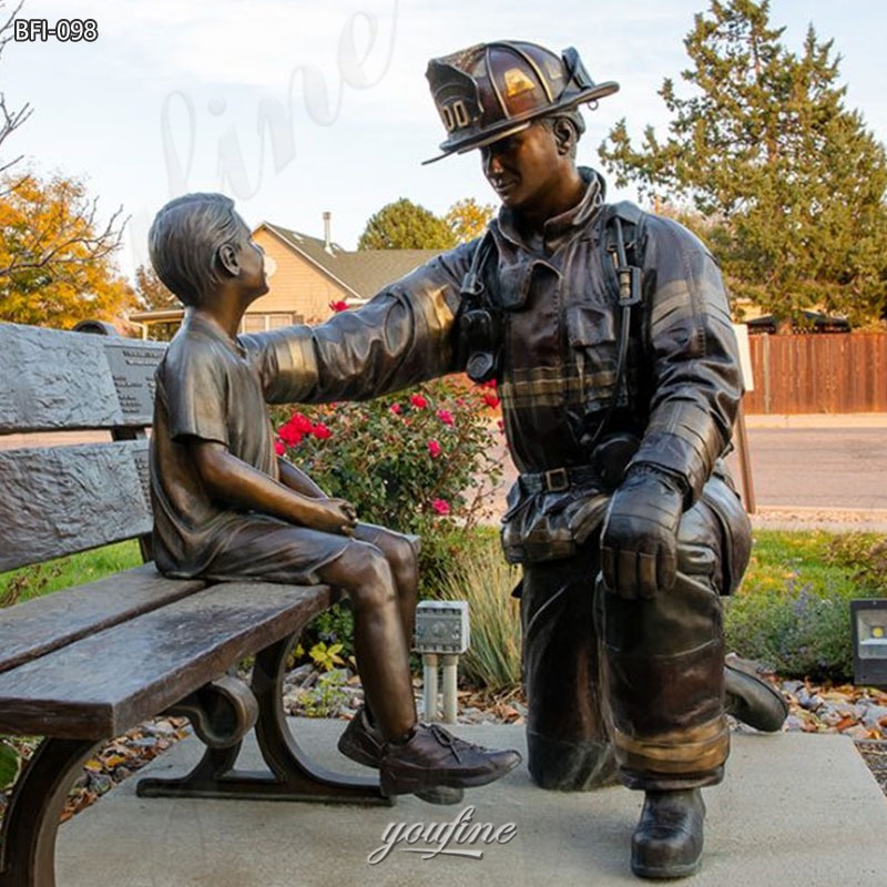 custom bronze firefighter statues