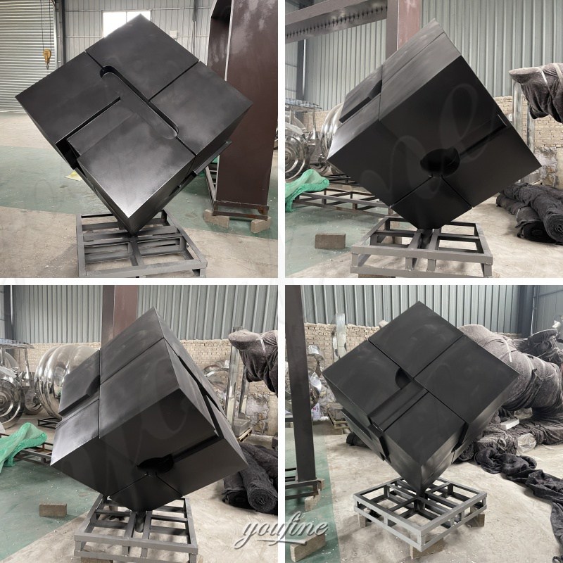 black cube sculpture