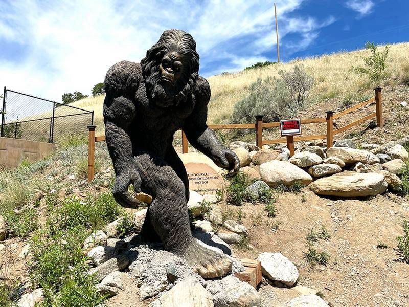 bronze bigfoot statue