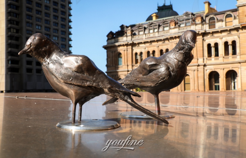 bronze bird in square