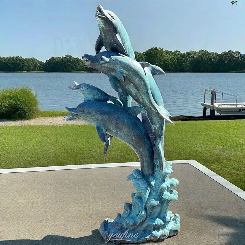 bronze-dolphin-statue