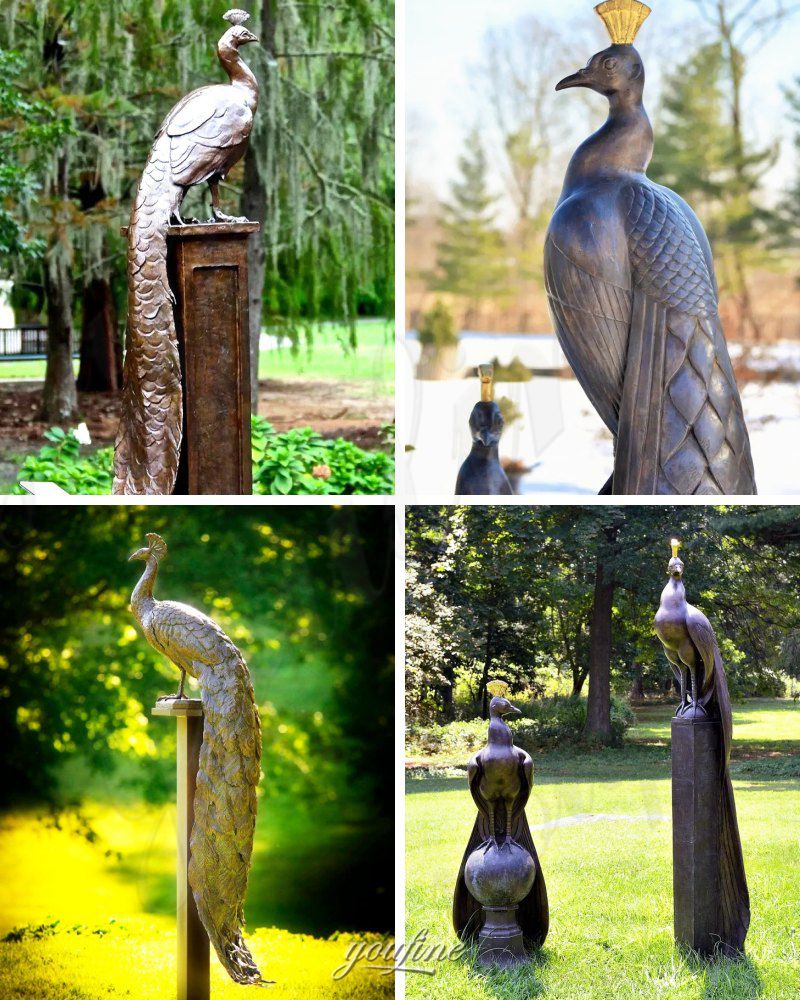 bronze peacock sculpture