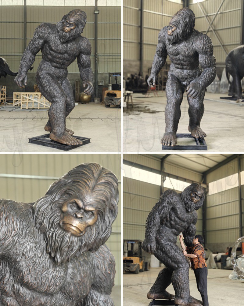 finished bronze bigfoot statue