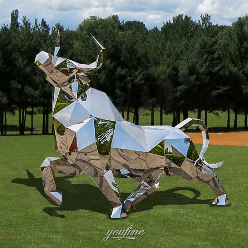 Geometric Bull Sculpture