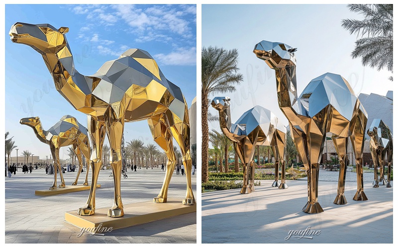 Geometric Camel Sculpture