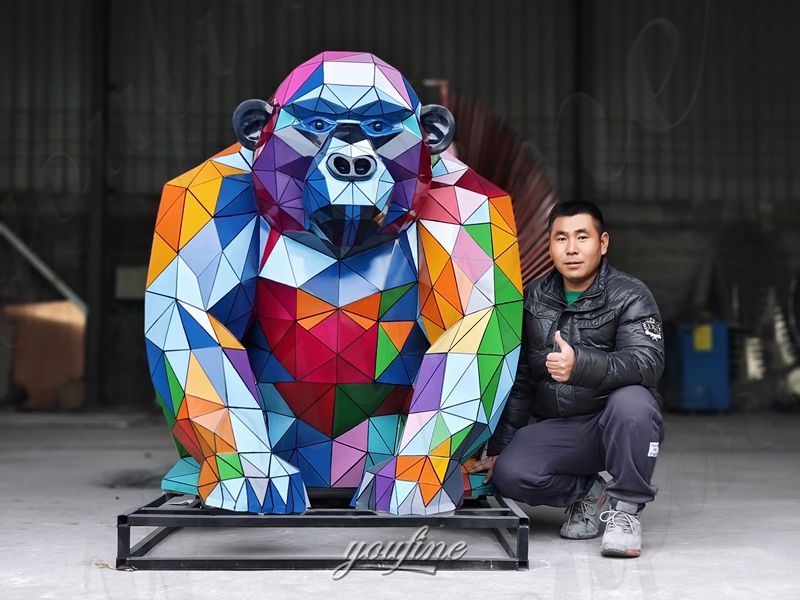 Geometric Orangutan Sculpture