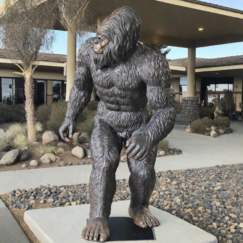 large bronze bigfoot statue