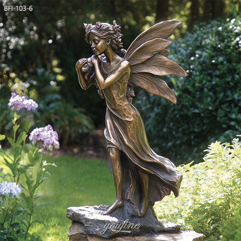 large bronze fairy statue