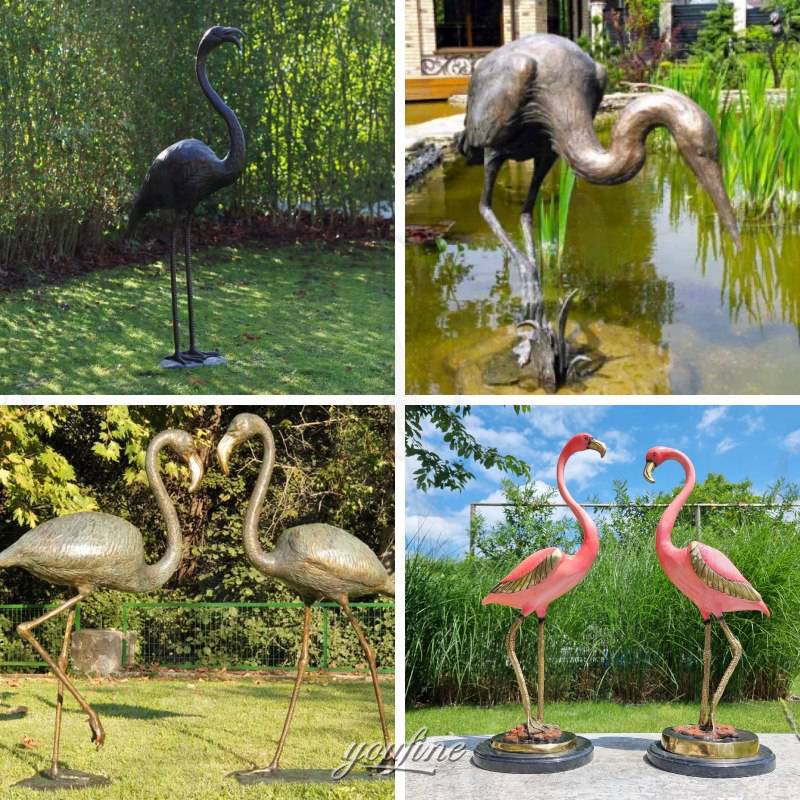 more bronze flamingo sculpture