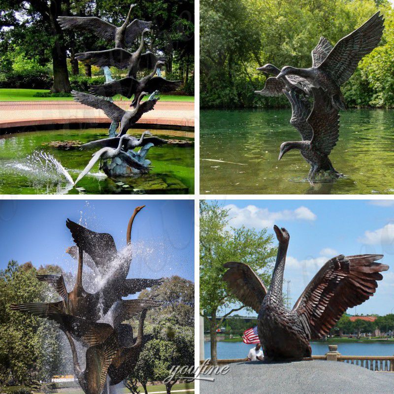 more bronze swan sculptures