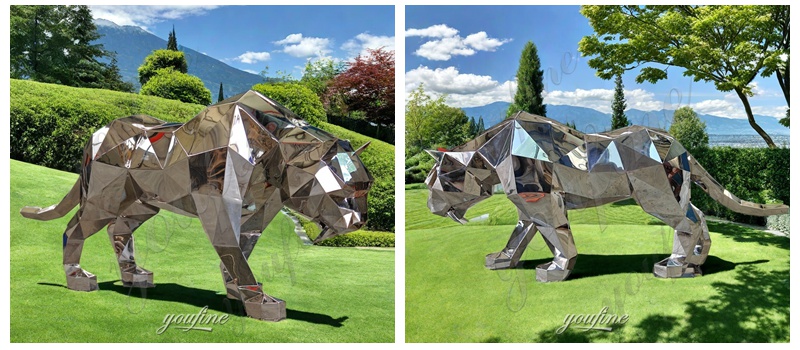 Geometric Leopard Sculpture