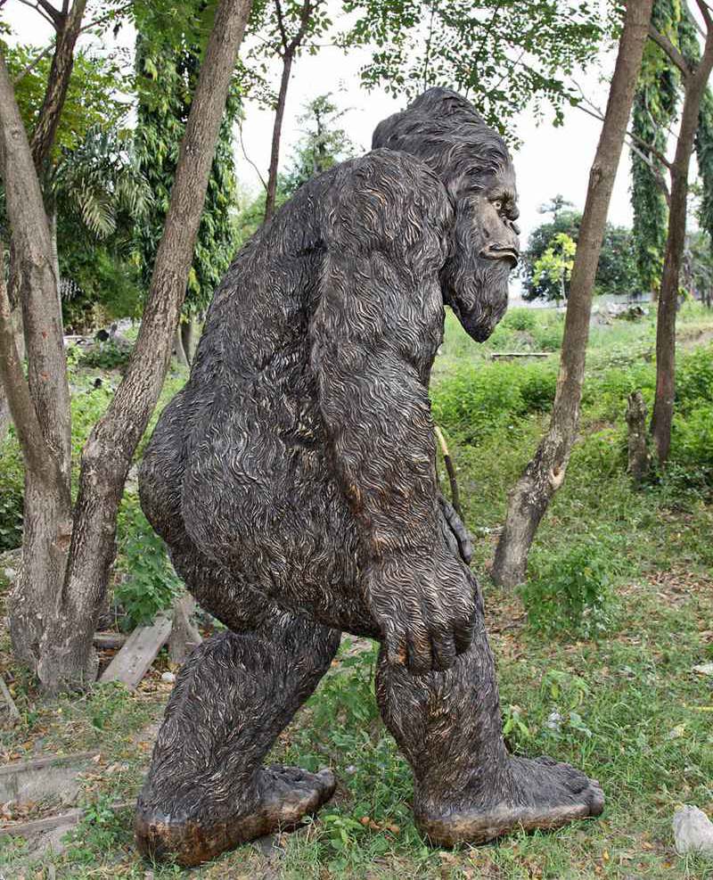 outdoor bronze bigfoot statue