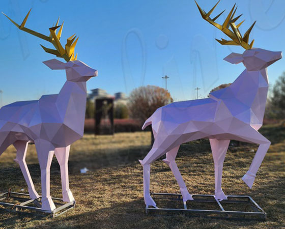 pink-deer-sculpture