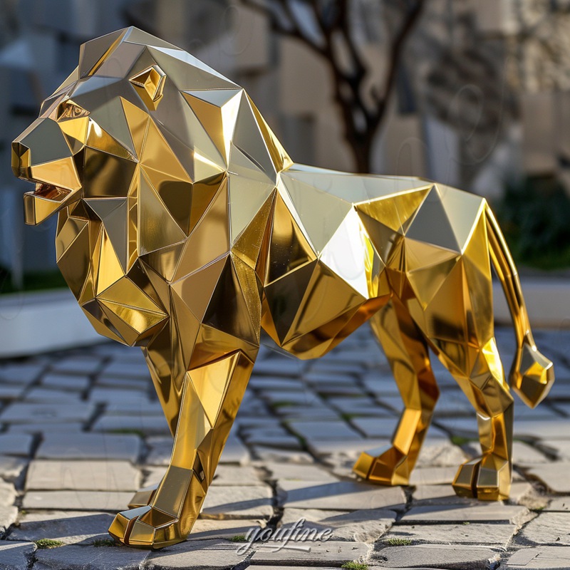 Geometric Lion Sculpture