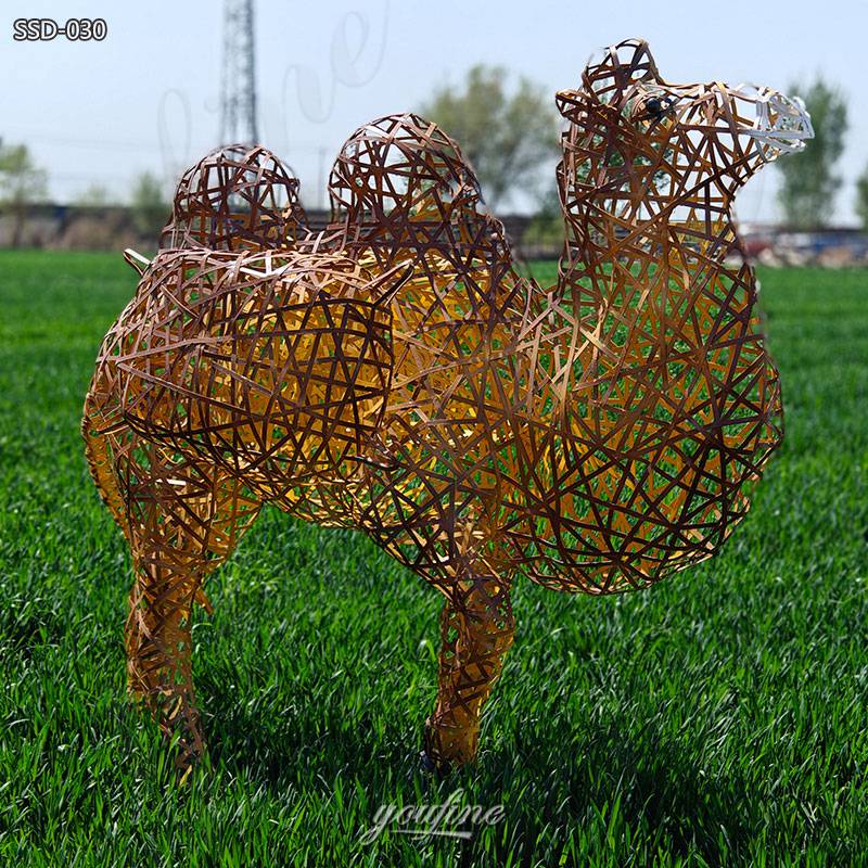 corten steel camel garden statue