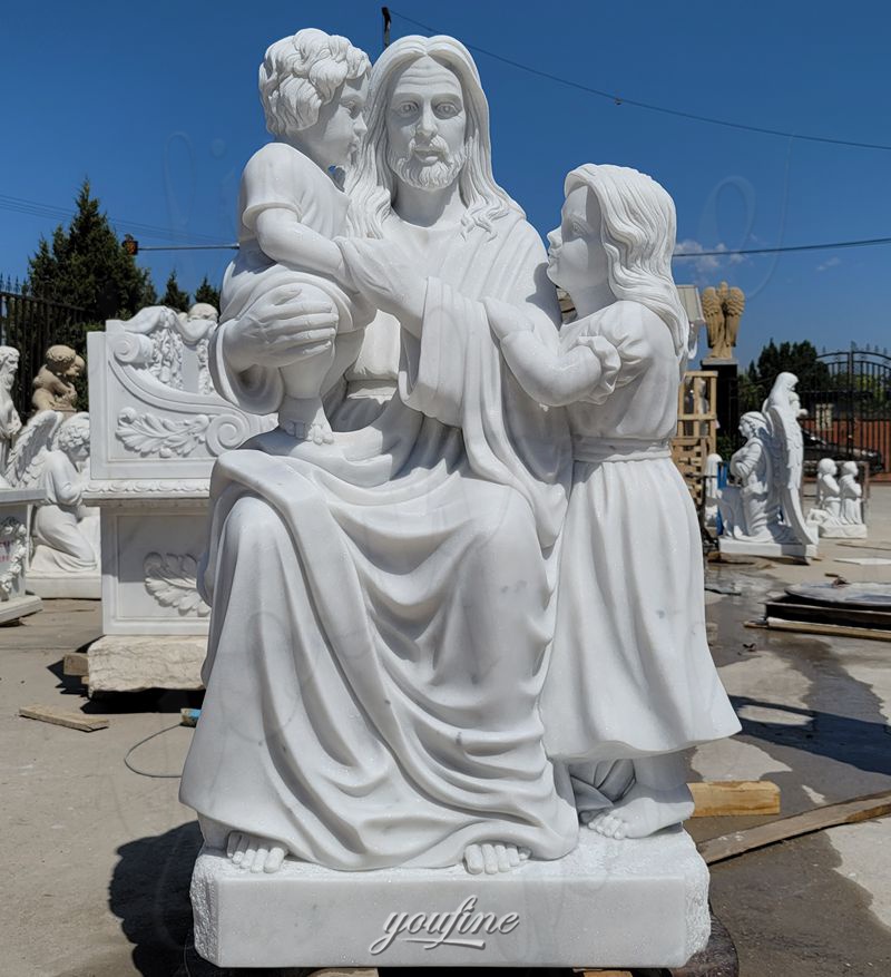 Jesus with Children Statue 