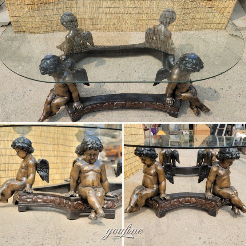 bronze coffee table sculpture decor