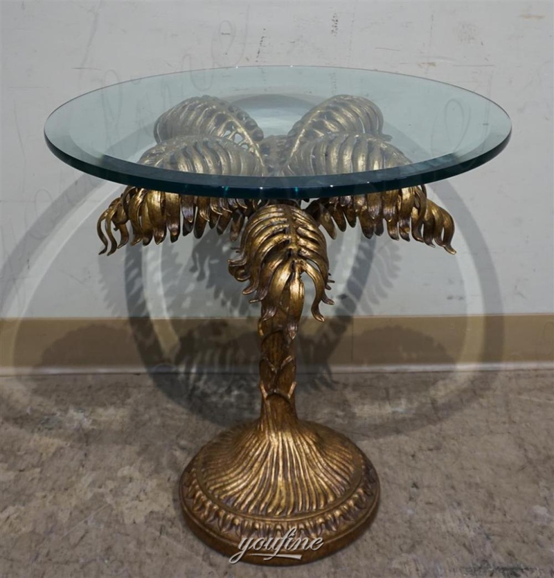 bronze coffee table with tree