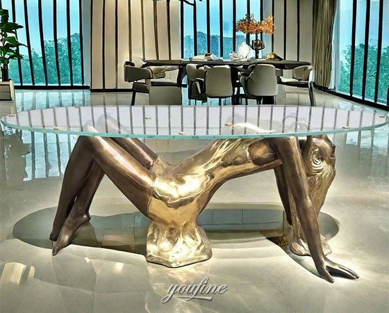 bronze female coffee table indoor