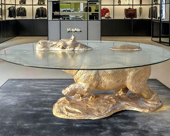 bronze hippo coffee table