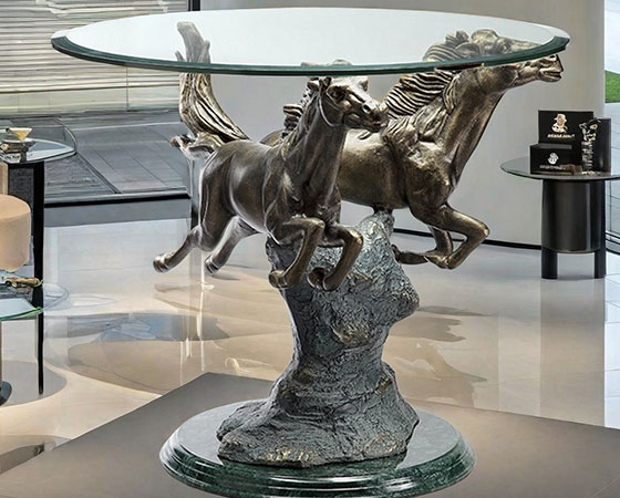 bronze horse coffee table